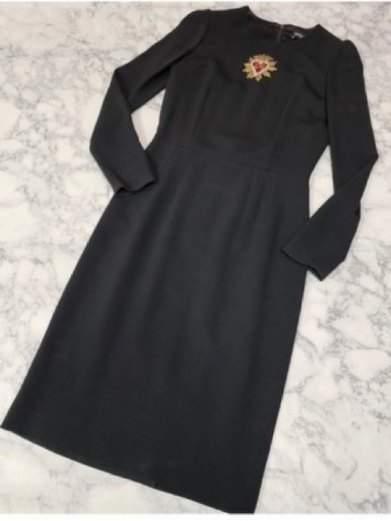 Dolce & Gabbana Dresses & Skirts - Dolce & Gabbana Black Embroidered Heart Crest size 44